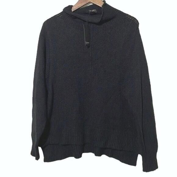 Free Press Clothing Black Mock Neck Pullover Sweater NWT Large - Picture 1 of 9